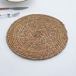Салфетка сервировочная на стол плетеная Жгут солома d 30 см