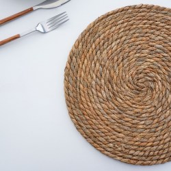 Салфетка сервировочная на стол плетеная Жгут солома d 30 см