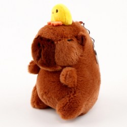 Мягкая игрушка Капибара с уточкой, на брелоке, 13 см