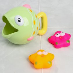 Набор игрушек для игры в  ванне Рыбка и звездочки, зеленая