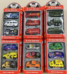 Набор машин (3 штуки), 6 видов в коробке