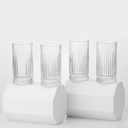 Набор стеклянных стаканов грани рифленые Элизия 450 мл, 4 шт (5330213)