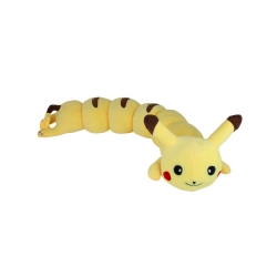 Мягкая игрушка Покемон Пикачу гусеница подушка лежит на животе 70 см