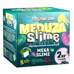 Юный химик набор для опытов и экспериментов "Meduza Slime. Серебристый металлик"