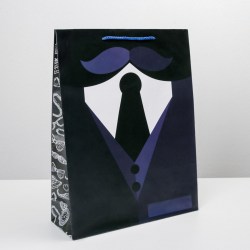 Пакет подарочный ламинированный, Костюм, L 28 х 38 х 9 см