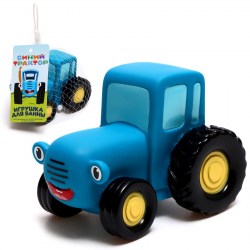 Игрушка для ванны Синий трактор с улыбкой, 10 см