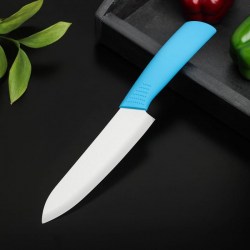 Нож керамический Симпл, лезвие 15 см, ручка soft touch, цвет синий