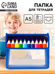 Папка для тетрадей А5 пластиковая 23×19×5 см Карандаши
