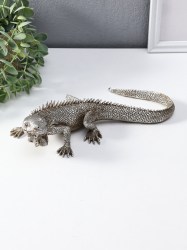 Фигура полистоун «Игуана», под чернённое серебро 25.2×12.2×7 см