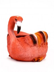 Фигурное кашпо фламинго