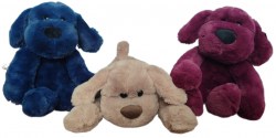 Игрушка мягкая 30см Собачка, бордовая/серо-синяя/песочная