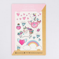 Наклейки‒тату Rainbow Unicorns, 14 × 21 см