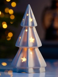 Светодиодная фигура Ёлочка со звездами 13×6.5×6.5 см, 1 LED, на батарейках LR44×3 шт., тёплый бел