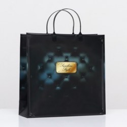 Пакет Чёрный люкс с золотом, мягкий пластик, 30×30 см 120 мкм