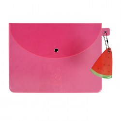 Папка-конверт на кнопке А5 дизайн Феникс дев Арбуз брелок розовая