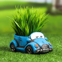 Горшок для цветов «Машинка» керамический, 200 мл 14×9×7.5 см, синий