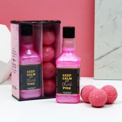 Подарочный набор косметики гель и бомбочки для ванны Розовый
