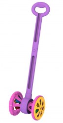 Каталка Весёлые колёсики с шариками (фиолетово-розовая) 55см