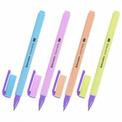 Ручка гелевая BRAUBERG "COLOR PASTEL", СИНЯЯ, корпус ассорти, узел 0,5, линия 0,35 мм