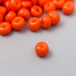 Бисер круглый 6/0 Оранжевый неон 20 гр