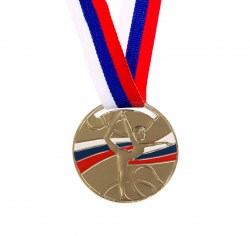 Медаль тематическая Гимнастика, золото, d=5 см