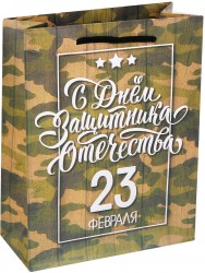 Пакет  С днём Защитника Отечества, 23 февраля», ML 23 × 27 × 8 см