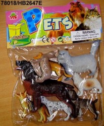 Набор животных Кошки и собаки 8 шт в пакете 
