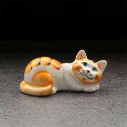 Фигурка фарфоровая Котя Муся рыжая, 9 см