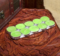Набор свечи в гильзе Платинум 10 шт зелёный чай и фрукты 18,5х7,5х1,2 см 