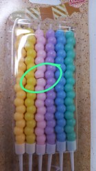 уценка Свечи для торта Жемчужины, 6 шт., разноцветные