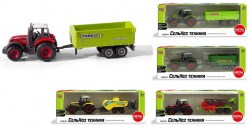 Трактор FARM с прицепом,4 вида в коробке