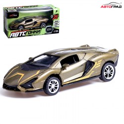 Машинка металлическая Купе инерционная, 1:28, световые и звуковые эффекты, открываются двери, цве