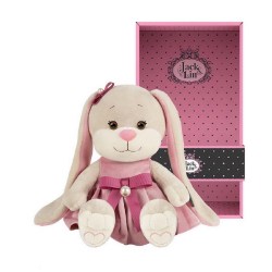 Мягкая игрушка «Зайка Lin» в платьице с розовым поясом, 20 см