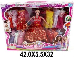 Кукла (27см)с набором одежды в коробке