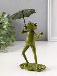 Фигурка полистоун «Танцующий лягушонок под зонтом, с божьей коровкой» 15.5 см