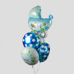 НЕНАДУТЫЕ Воздушные шары, букет Рождение мальчика набор 5 шт.