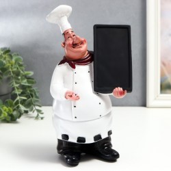 Фигура полистоун «Повар с доской для меню» 27×10×15 см