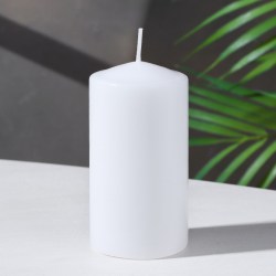 Свеча Классическая колонна, лак, белая