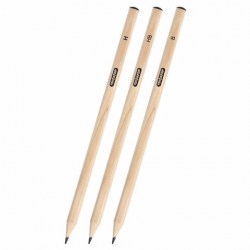 Карандаши чернографитные чертежные школьные разной твердости, НАБОР 3 штуки: Н, НВ, B