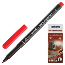 Маркер перманентный, Centropen 2536, диаметр 2.0 мм, линия письма 1 мм, красный, светостойкий