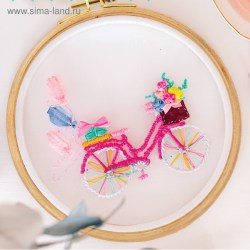 Вышивка на пяльцах «Розовый велосипед». Набор для творчества 4441317