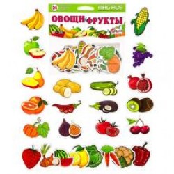 Набор магнитов Овощи и фрукты, картон, магнит 24 эл