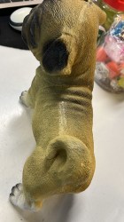 уценка Фигура гипс Щенок мопс стоящий 12×23×21 см