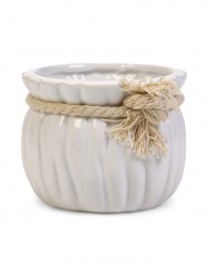 Фигурное кашпо для цветов «Мешочек Мартин» 300 мл, 9.2×8.9×7.3 см, керамика, белое