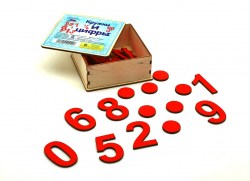 Кружки и цифры деревянная коробка