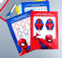 папка с карточками и маркером Пиши-стирай Человек-Паук