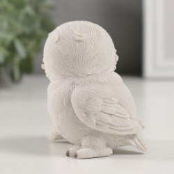 Статуэтка сувенир новогодняя Белая сова с совенком 8 см