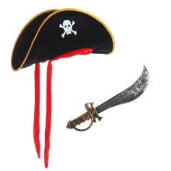 Набор Пирата, шляпа текстиль, сабля