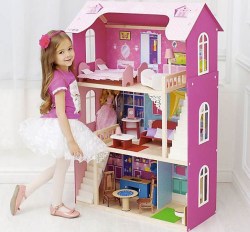 Кукольный деревянный домик Вдохновение с мебелью