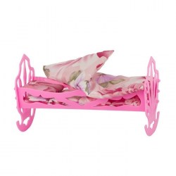 Кровать кукольная (48*30 см) с комплектом белья (4 предмета)матрас,подушка,одеяло	
